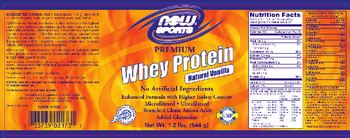 NOW Sports Premium Whey Protein Natural Vanilla - supplement