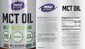 NOW Sports Pure MCT Oil Unflavored - supplement