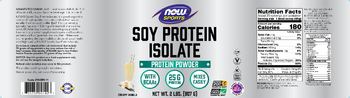 NOW Sports Soy Protein Isolate Creamy Vanilla - supplement