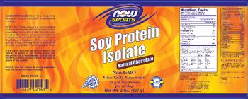 NOW Sports Soy Protein Isolate Natural Chocolate - 