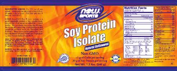 NOW Sports Soy Protein Isolate Natural Unflavored - supplement