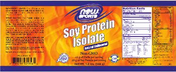 NOW Sports Soy Protein Isolate Natural Unflavored - 