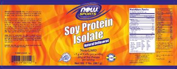 NOW Sports Soy Protein Isolate Natural Unflavored - supplement