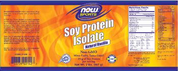 NOW Sports Soy Protein Isolate Natural Vanilla - supplement