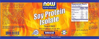 NOW Sports Soy Protein Isolate Unflavored - supplement