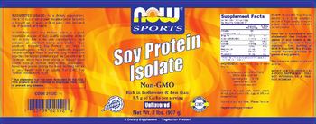 NOW Sports Soy Protein Isolate Unflavored - supplement