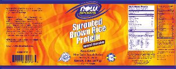 NOW Sports Sprouted Brown Rice Protein Natural Chocolate - 