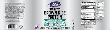 NOW Sports Sprouted Brown Rice Protein Unflavored - supplement