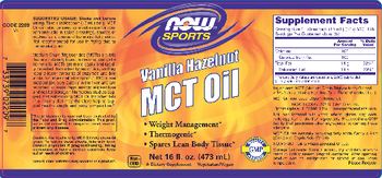 NOW Sports Vanilla Hazelnut MCT Oil - supplement