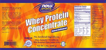 NOW Sports Whey Protein Concentrate Natural Unflavored - supplement
