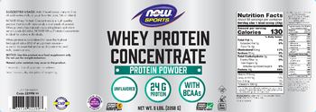 NOW Sports Whey Protein Concentrate Unflavored - supplement