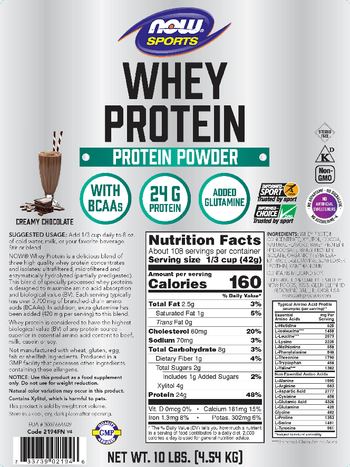NOW Sports Whey Protein Creamy Chocolate - supplement