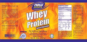 NOW Sports Whey Protein Dutch Chocolate - supplement