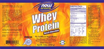 NOW Sports Whey Protein Dutch Chocolate - 