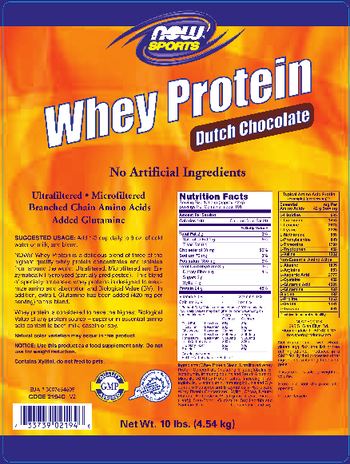 NOW Sports Whey Protein Dutch Chocolate - 