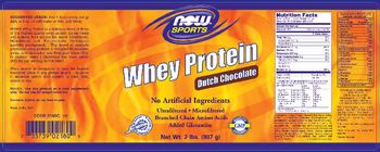 NOW Sports Whey Protein Dutch Chocolate - supplement