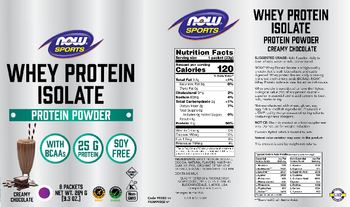 NOW Sports Whey Protein Isolate Creamy Chocolate - supplement