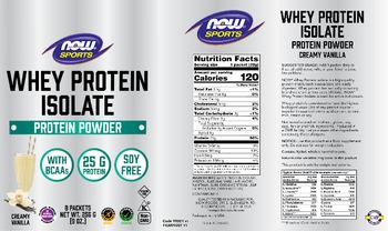 NOW Sports Whey Protein Isolate Creamy Vanilla - supplement