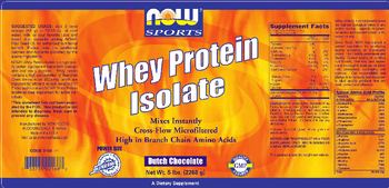 NOW Sports Whey Protein Isolate Dutch Chocolate - 