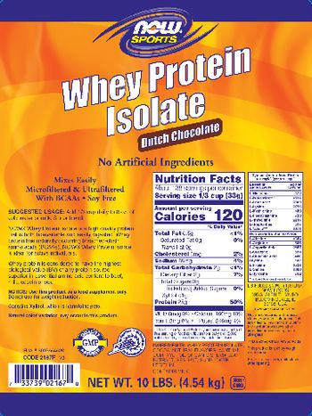 NOW Sports Whey Protein Isolate Dutch Chocolate - supplement