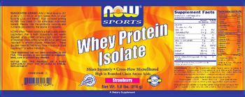 NOW Sports Whey Protein Isolate Natural Strawberry - supplement