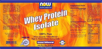 NOW Sports Whey Protein Isolate Natural Unflavored - 