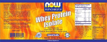 NOW Sports Whey Protein Isolate Natural Vanilla - supplement