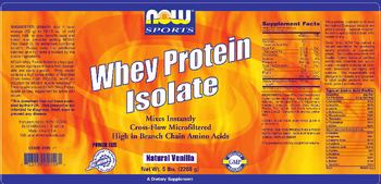 NOW Sports Whey Protein Isolate Natural Vanilla - 