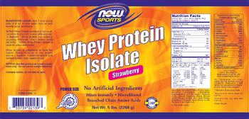 NOW Sports Whey Protein Isolate Strawberry - supplement