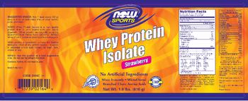 NOW Sports Whey Protein Isolate Strawberry - 