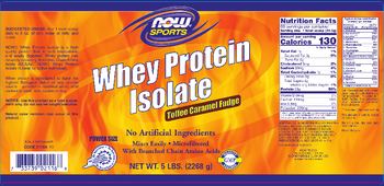 NOW Sports Whey Protein Isolate Toffee Caramel Fudge - 