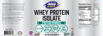 NOW Sports Whey Protein Isolate Unflavored - supplement