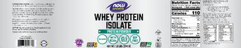 NOW Sports Whey Protein Isolate Unflavored - supplement