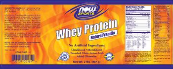 NOW Sports Whey Protein Natural Vanilla - supplement