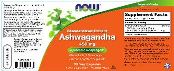 NOW Standardized Extract Ashwagandha 450 mg - supplement