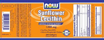 NOW Sunflower Lecithin 1200 mg - supplement