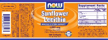 NOW Sunflower Lecithin 1200 mg - supplement