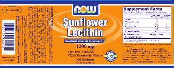 NOW Sunflower Lecithin 1200 mg - supplement