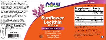 NOW Sunflower Lecithin 1200 mg - supplement