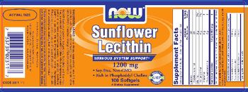 NOW Sunflower Lecithin 1200 mg - supplement