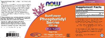 NOW Sunflower Phosphatidyl Serine 100 mg - supplement