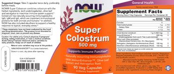 NOW Super Colostrum 500 mg - supplement