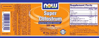 NOW Super Colostrum 500 mg - supplement