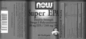 NOW Super EPA Double Strength Omega-3 Polyunsaturates - supplement