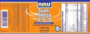 NOW Super Omega 3-6-9 1200 mg - supplement