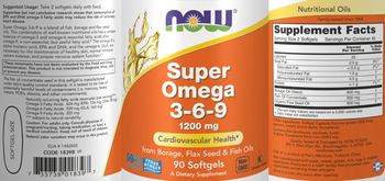 NOW Super Omega 3-6-9 1200 mg - supplement