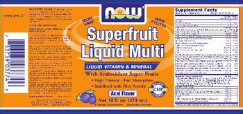 NOW Superfruit Liquid Multi Acai Flavor - supplement
