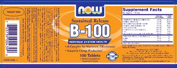 NOW Sustained Release B-100 - supplement