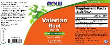 NOW Valerian Root 500 mg - herbal supplement