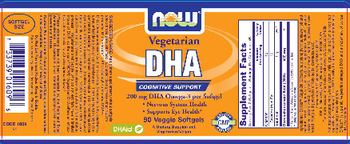 NOW Vegetarian DHA - supplement